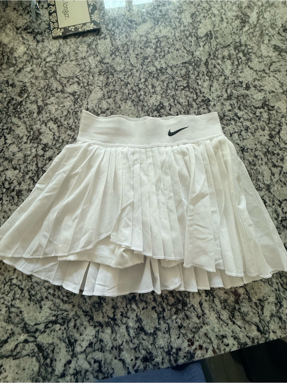 Nike White Pleated Skater Tennis Skirt with Swoosh